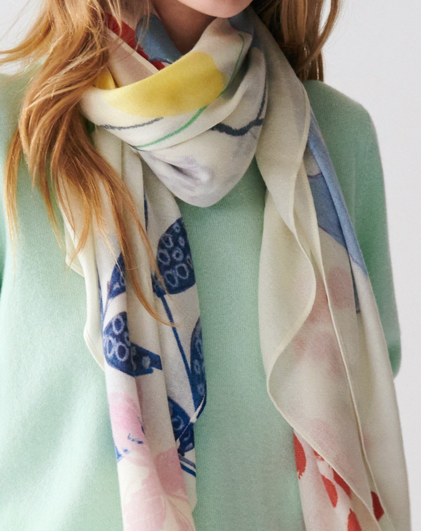 RECO125Carré Imprimé Bouquet Naïf - Multicoloris