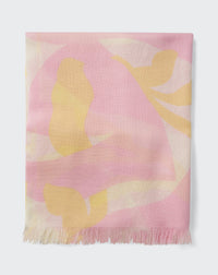 RECO125Étole Imprimé Camouflage - Rose Jelly/Jaune Buvard