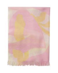 Printed cashmere shawl - Jelly Pink & Blotting Paper Yellow