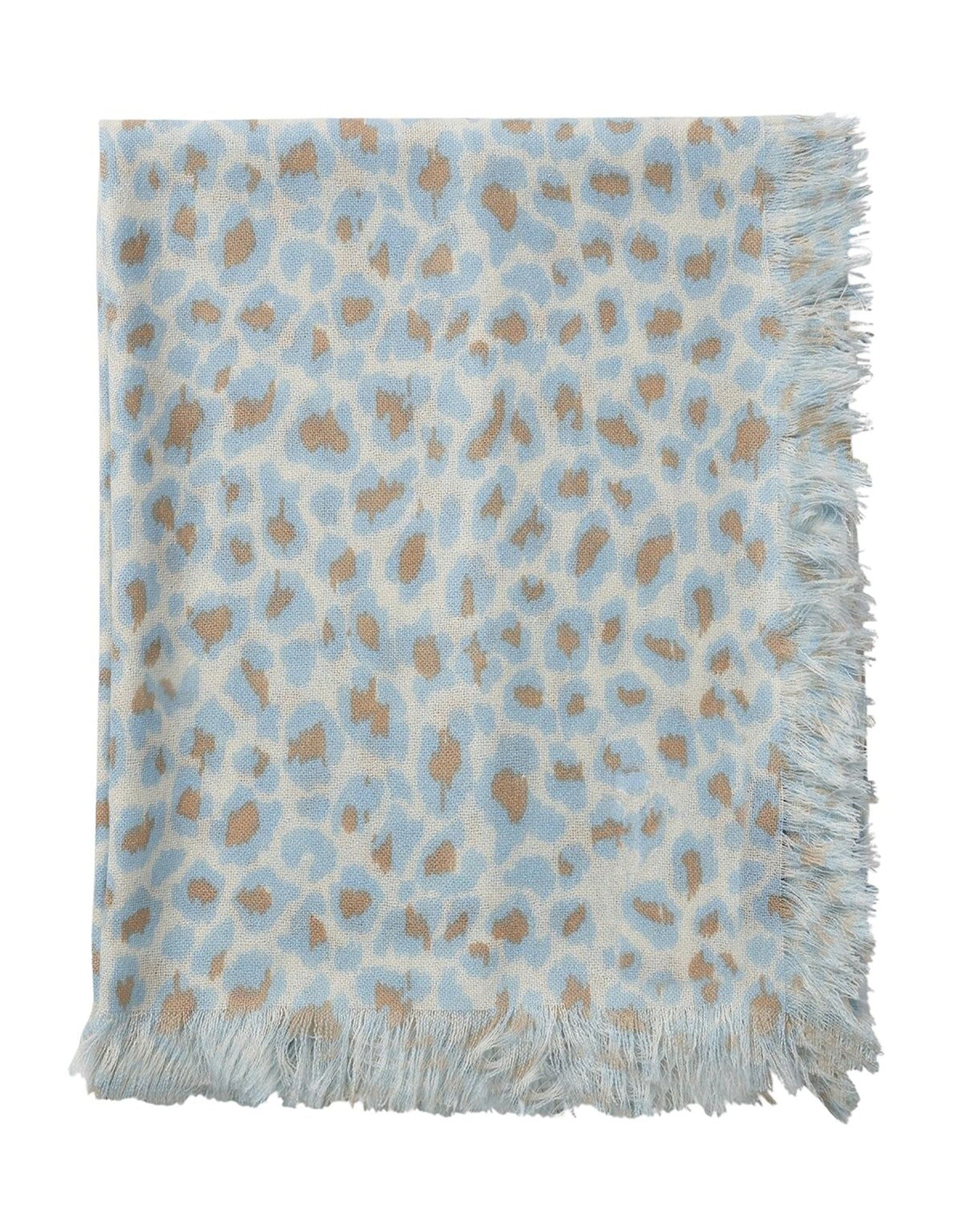 RECO125Carré Imprimé Léopard - Bleu Zellige