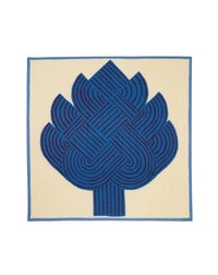 RECO120Carré Imprimé Artichaut - Bleu Pigment