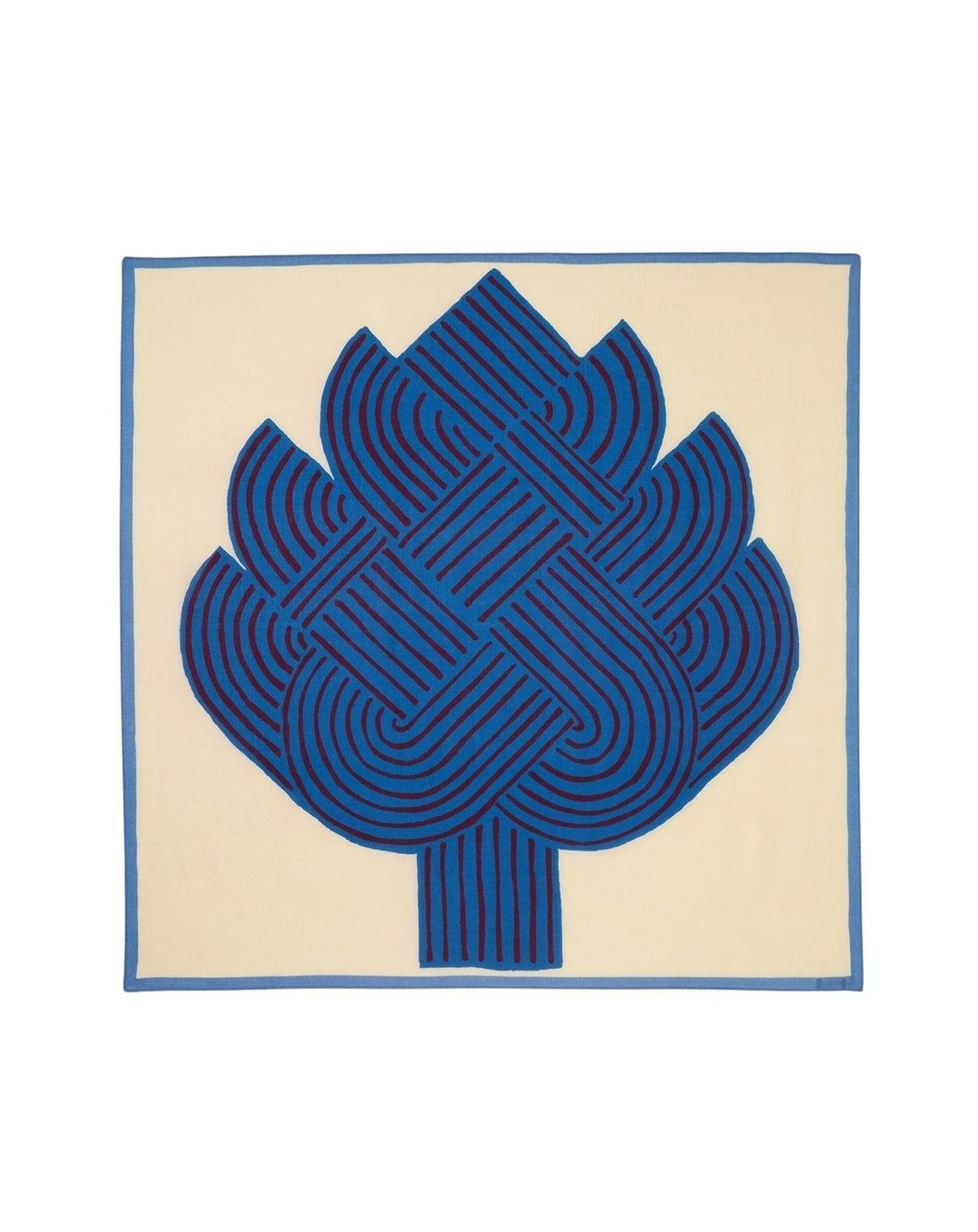RECO120Carré Imprimé Artichaut - Bleu Pigment