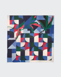 RECO120Carré Imprimé Mosaïque Denim - Geai