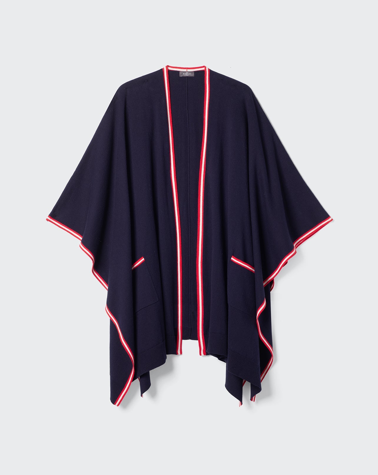 RECO180Poncho À Poches - Marine/Rouge Gorge/Naturel