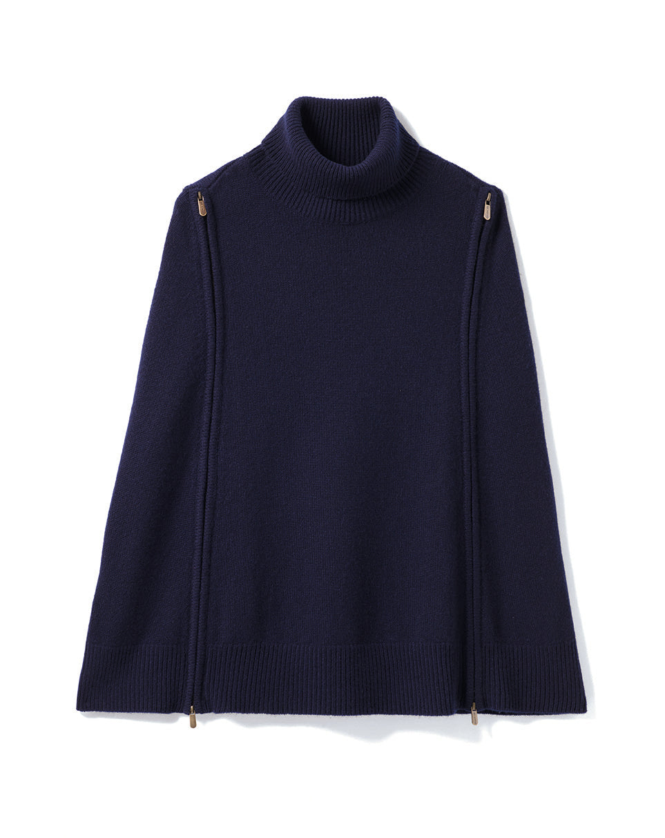 RECO325Cape Col Roulé À Zips - Marine