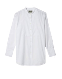 Chemise à plastron en coton -  Blanc