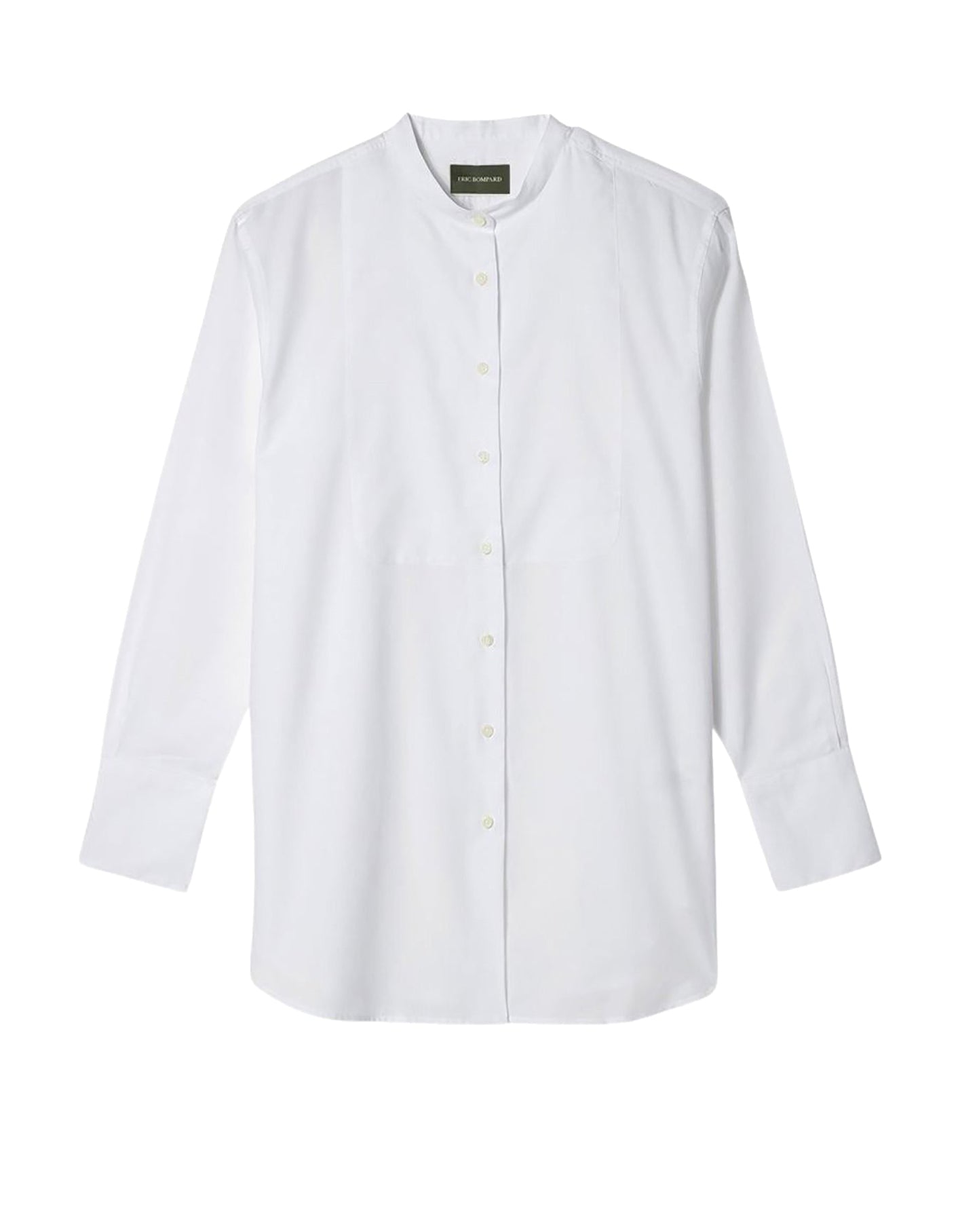Chemise à plastron en coton -  Blanc