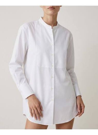 RECO70Chemise Coton Bio À Plastron - Blanc