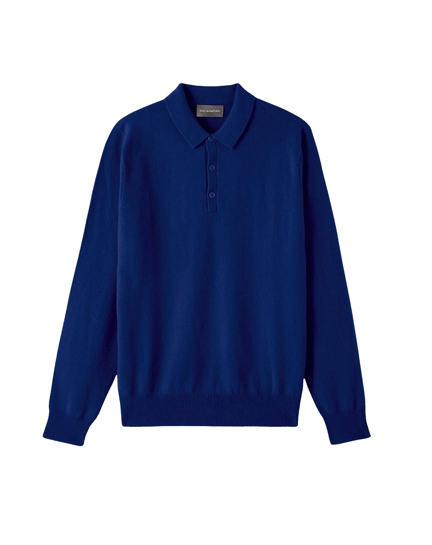 Long-sleeved cashmere polo shirt - Royal