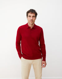 RECO145Polo Manches Longues - Rouge Guarana