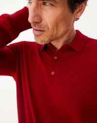 RECO145Polo Manches Longues - Rouge Guarana