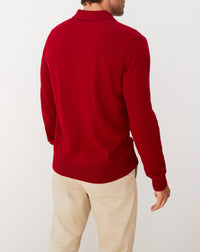 RECO145Polo Manches Longues - Rouge Guarana