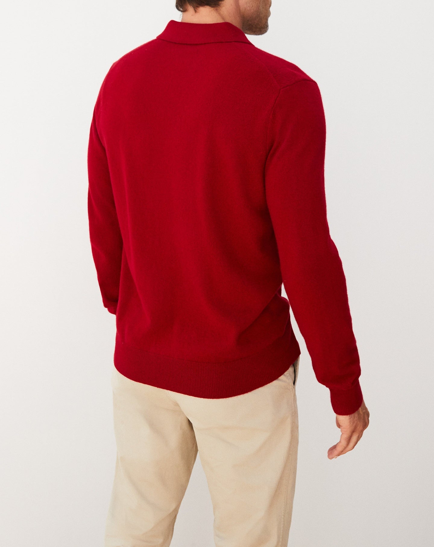 RECO145Polo Manches Longues - Rouge Guarana
