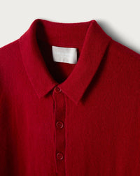 RECO145Polo Manches Longues - Rouge Guarana