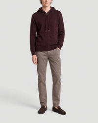 Zipped cashmere hooded jumper - Azuki