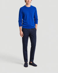 Classic round-neck cashmere jumper - Apnee Blue