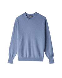 Classic round-neck cashmere jumper - Sky