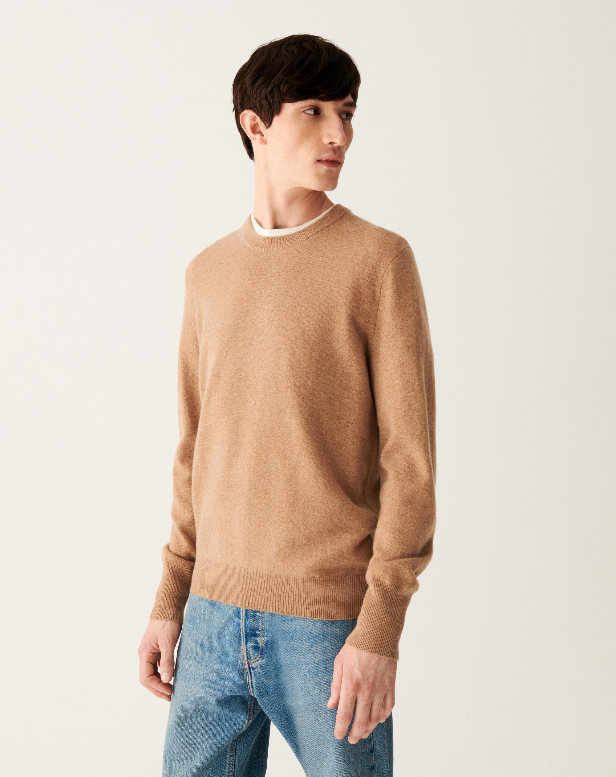 RECO130Pull Col Rond Classique - Camel