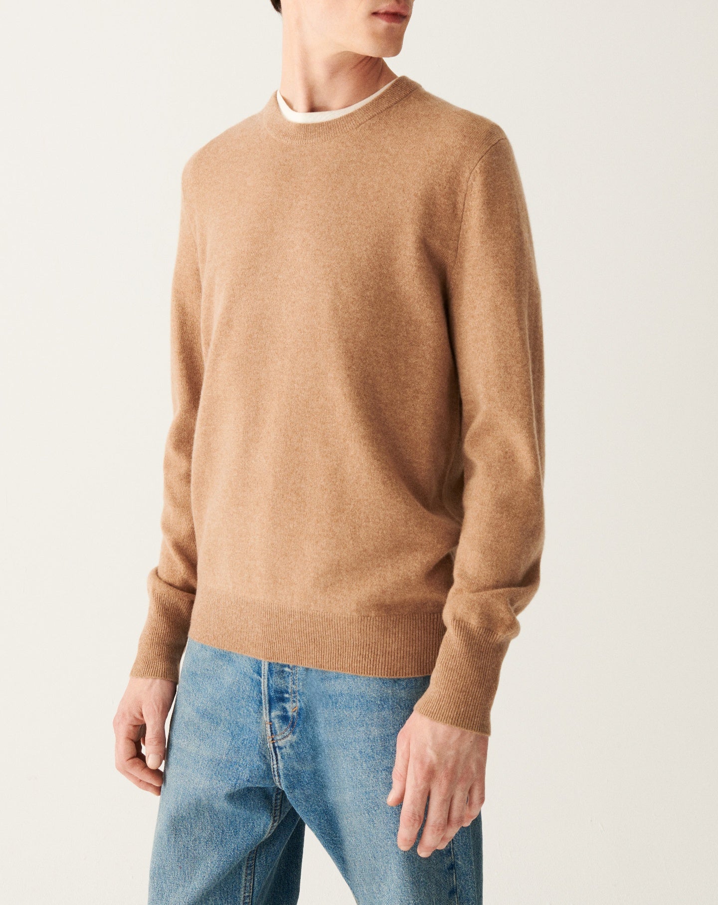 RECO130Pull Col Rond Classique - Camel
