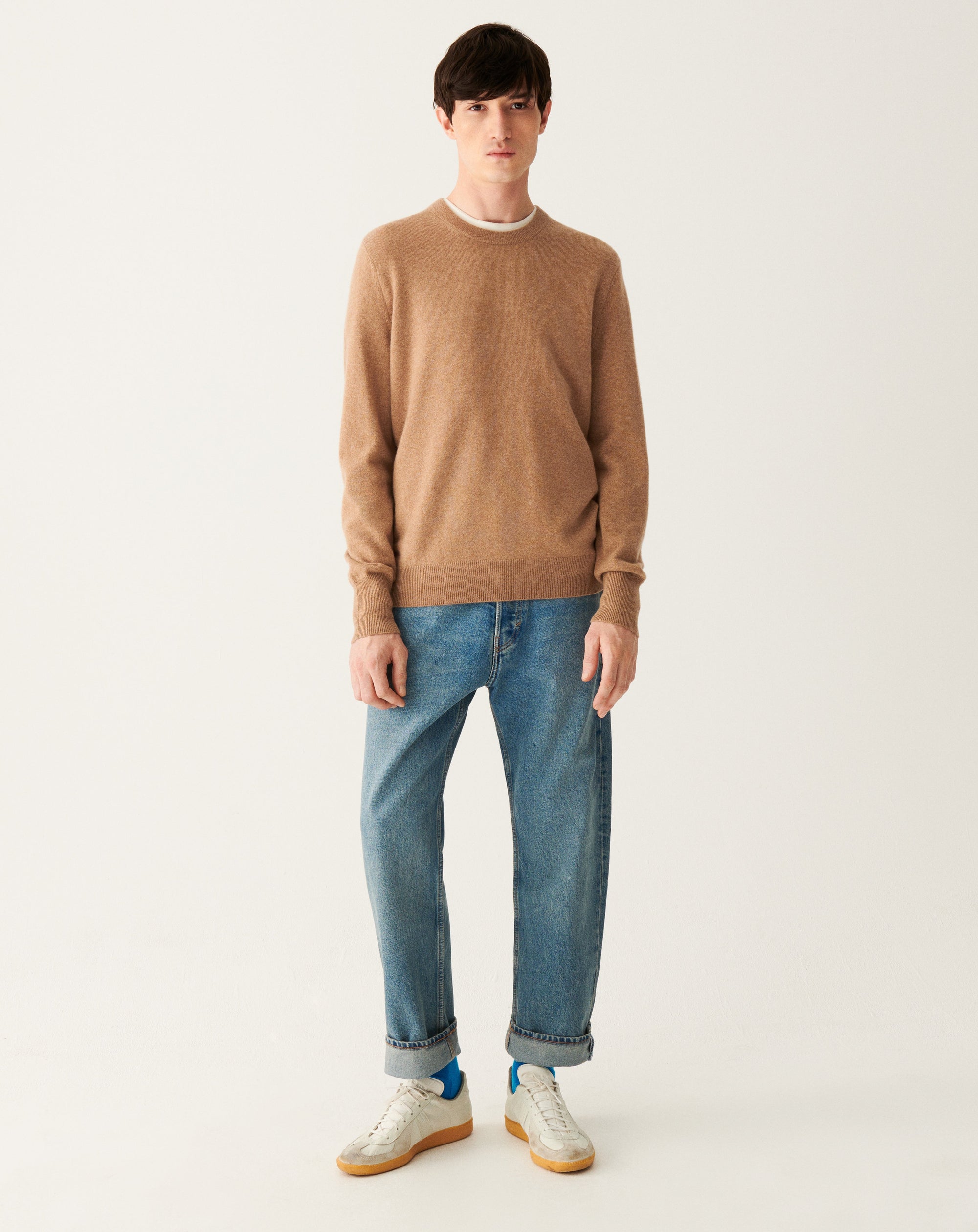 RECO130Pull Col Rond Classique - Camel