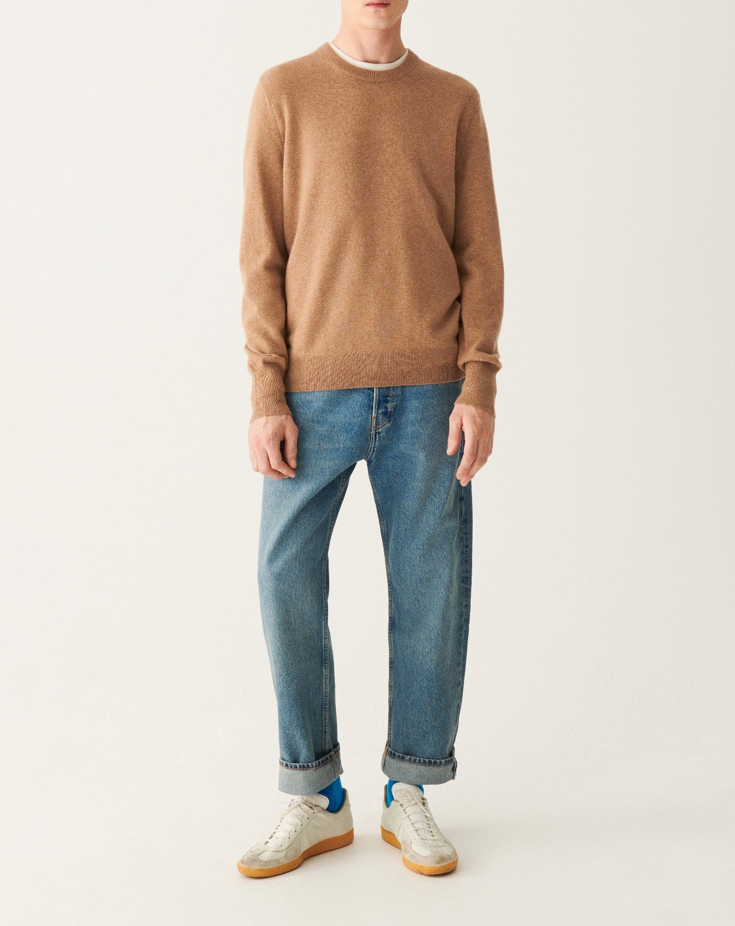 RECO130Pull Col Rond Classique - Camel