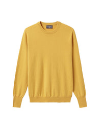 Classic round-neck cashmere jumper - Golden Yellow