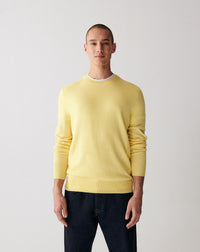 RECO130Pull Col Rond Classique - Jaune Buvard