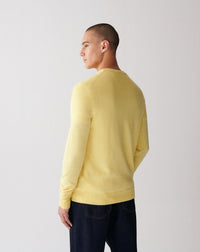 RECO130Pull Col Rond Classique - Jaune Buvard