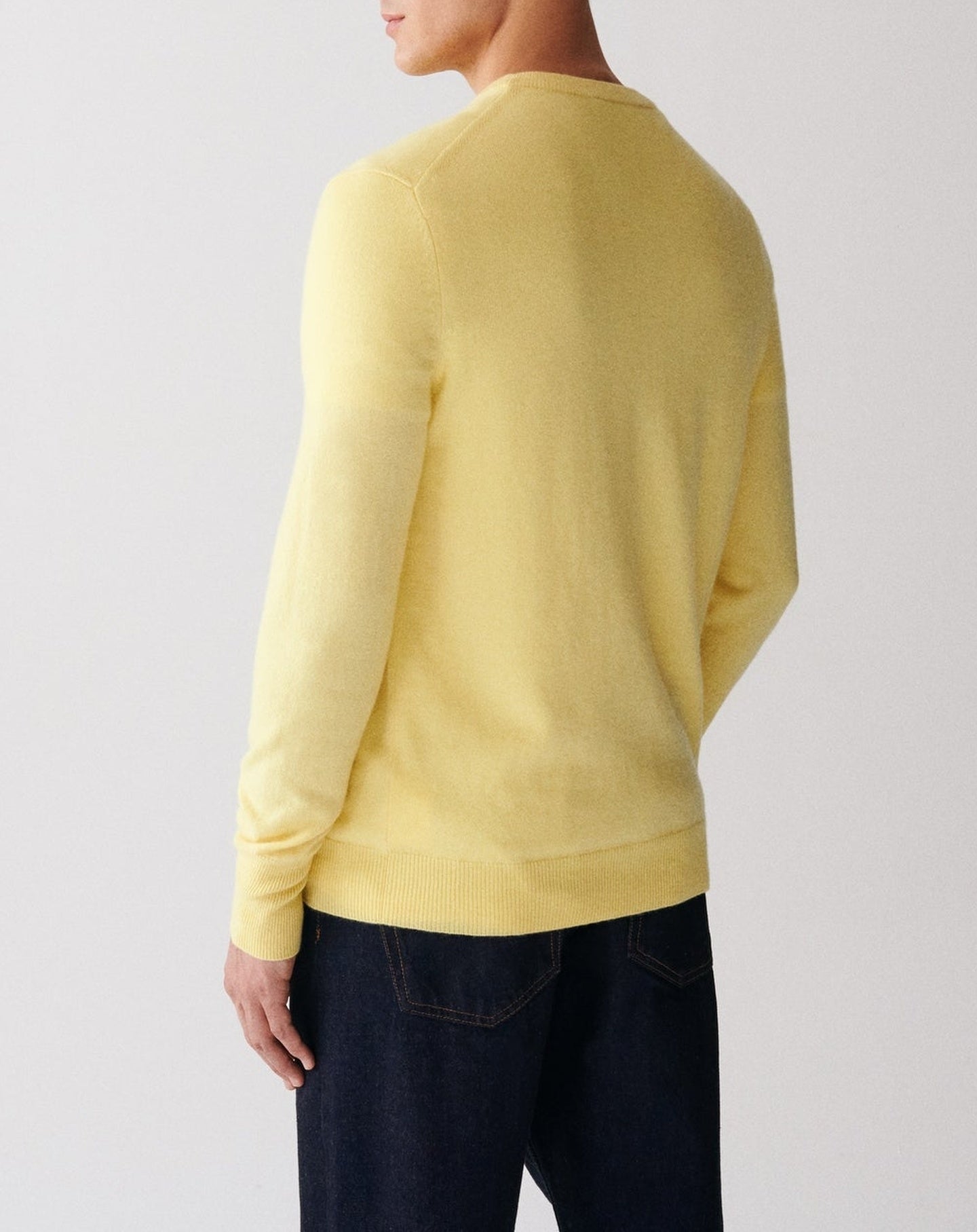 RECO130Pull Col Rond Classique - Jaune Buvard