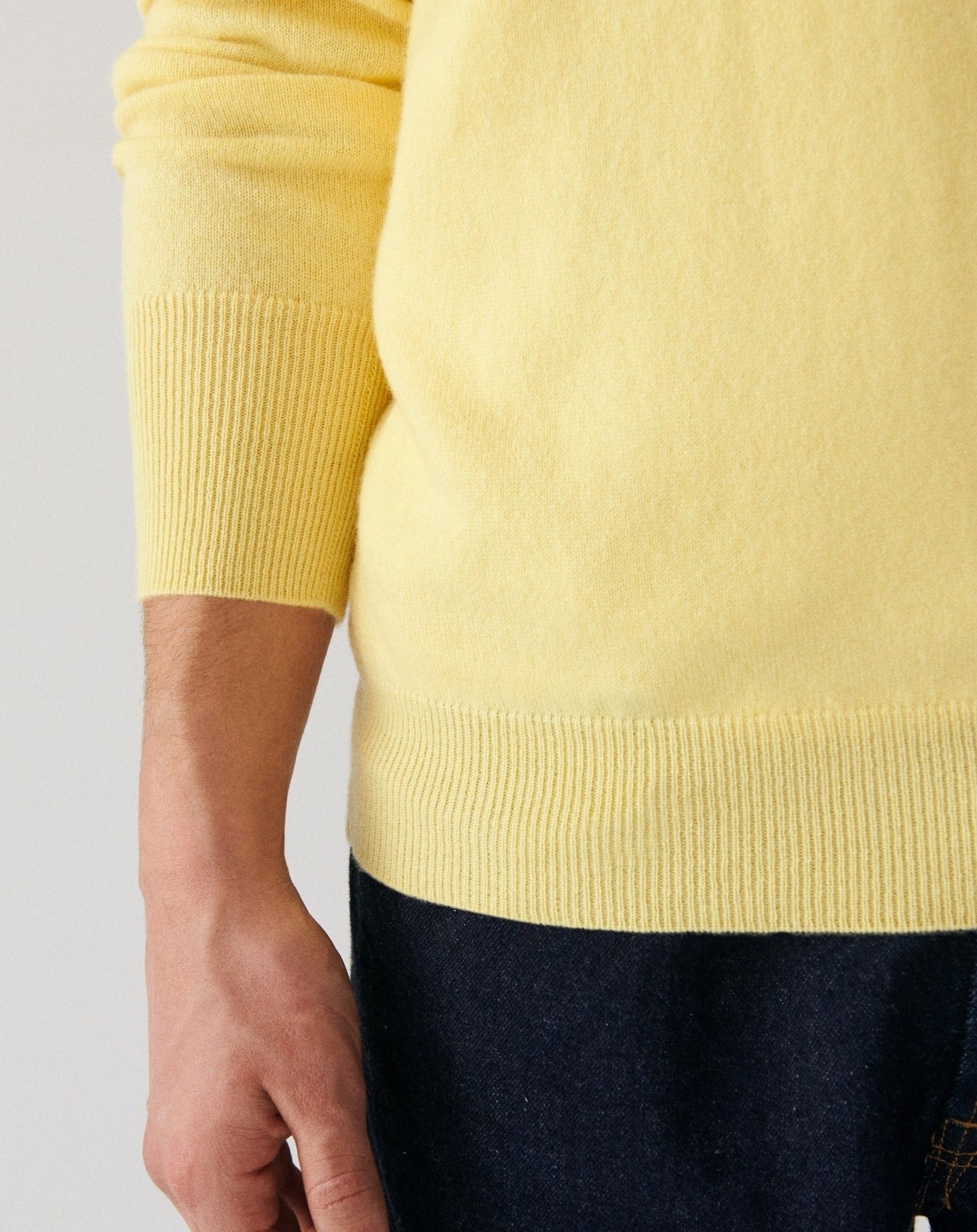 RECO130Pull Col Rond Classique - Jaune Buvard