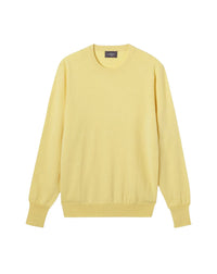 Classic round-neck cashmere jumper - Buvard Yellow