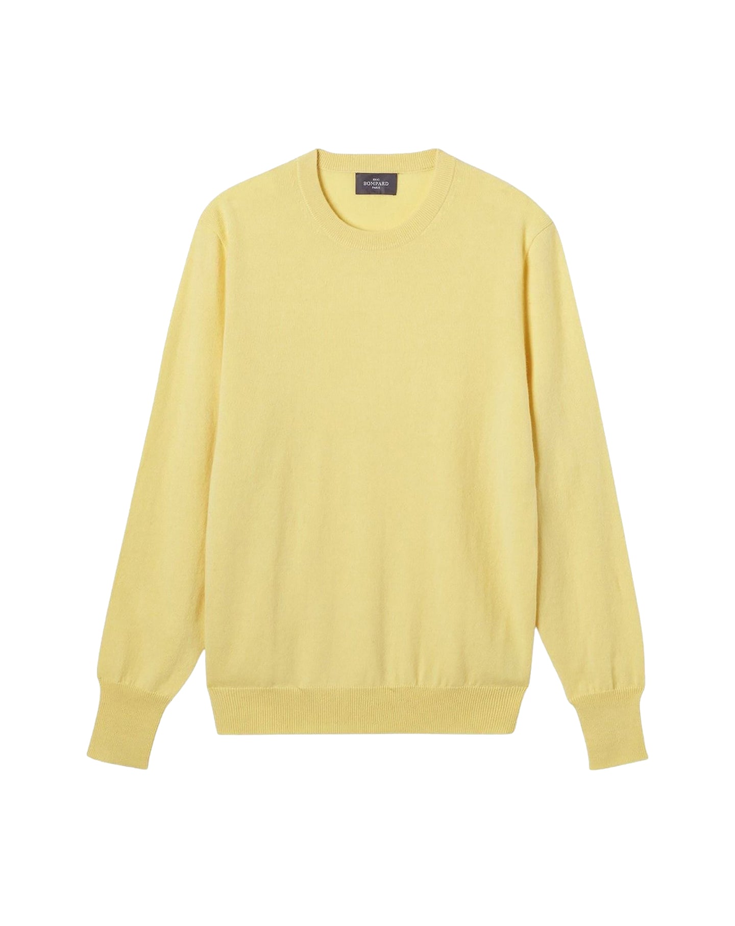 Classic round-neck cashmere jumper - Buvard Yellow