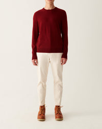 RECO130Pull Col Rond Classique - Rouge Cranberry