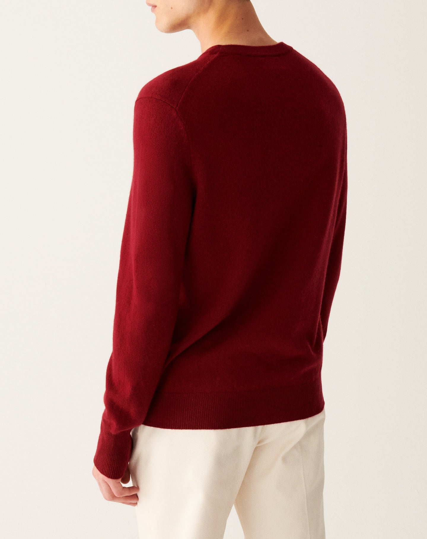 RECO130Pull Col Rond Classique - Rouge Cranberry