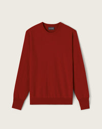 RECO130Pull Col Rond Classique - Rouge Cranberry