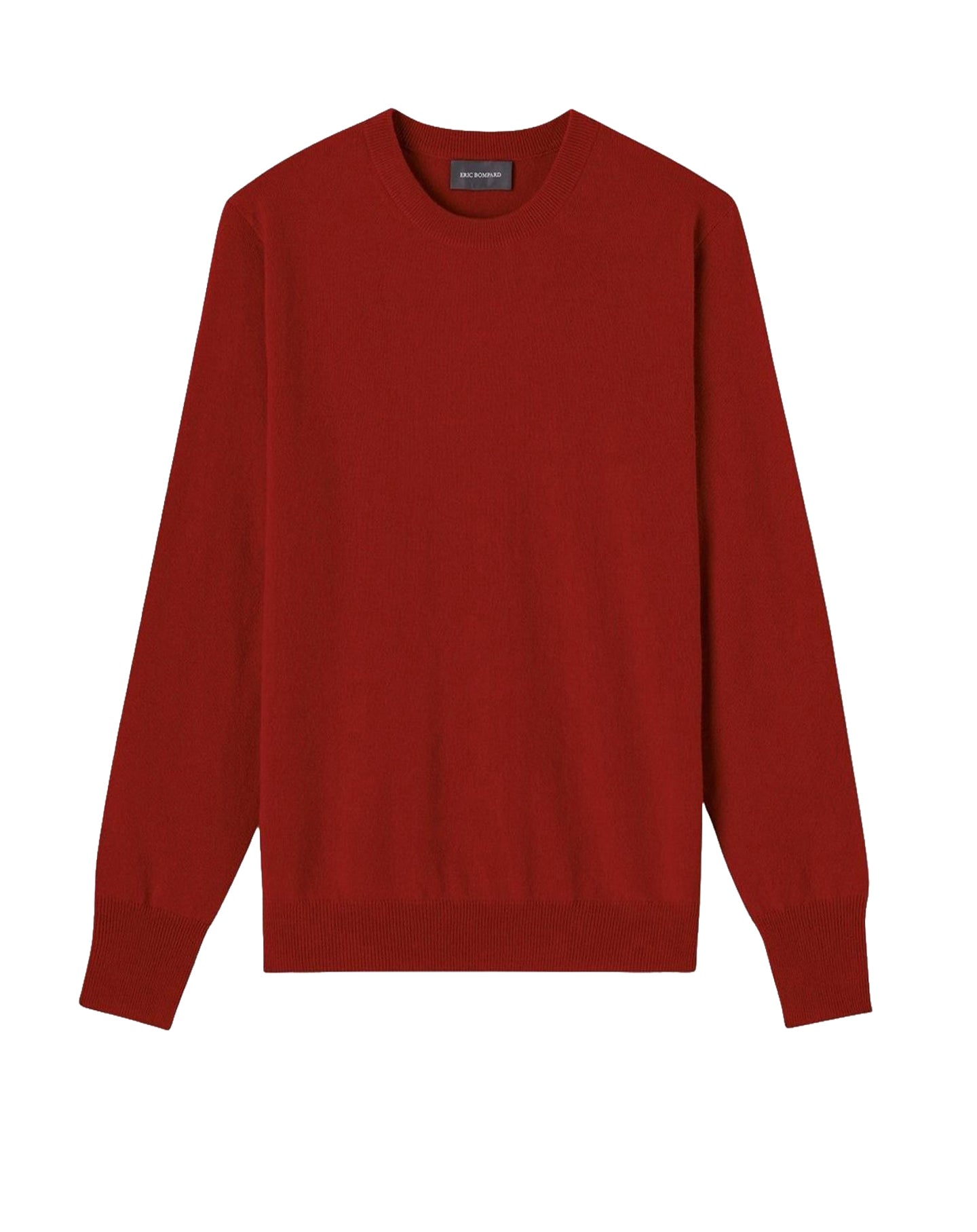 Pull col rond classique en cachemire -  Rouge Cranberry