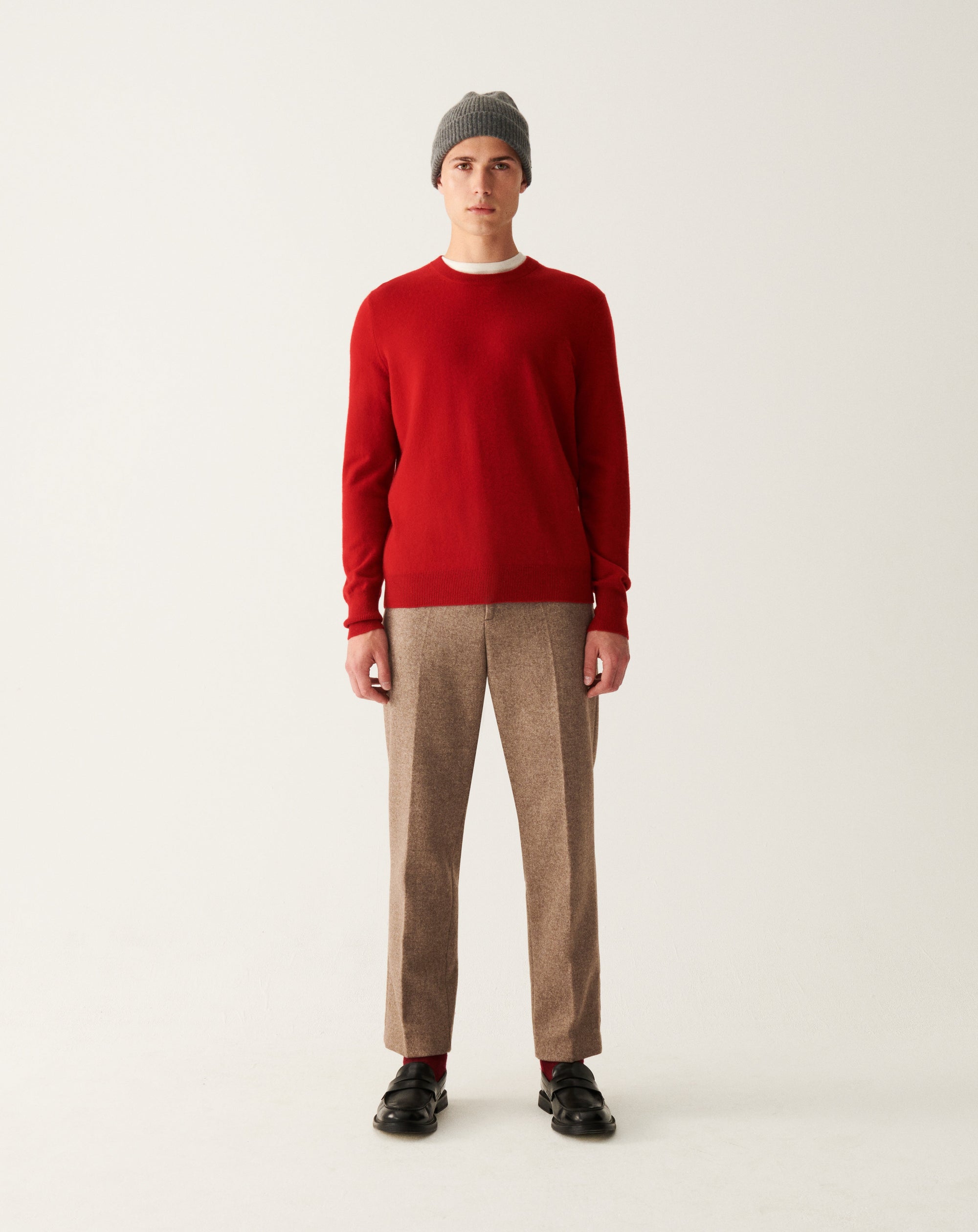 RECO130Pull Col Rond Classique - Rouge College