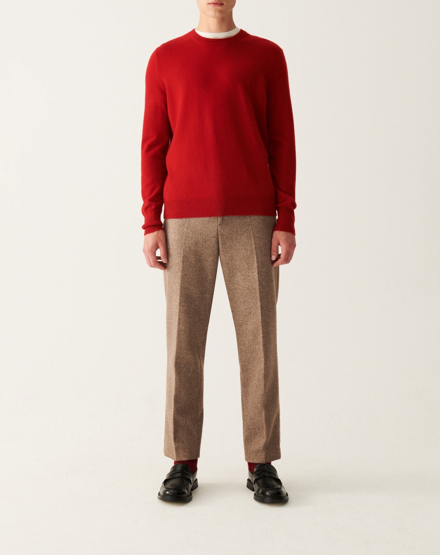 RECO130Pull Col Rond Classique - Rouge College