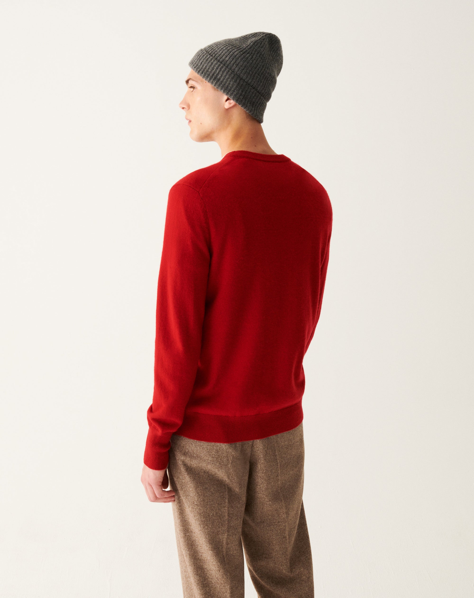 RECO130Pull Col Rond Classique - Rouge College
