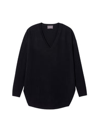 Oversized V-neck cashmere jumper - Black