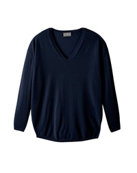 Oversized V-neck cashmere jumper - Navy