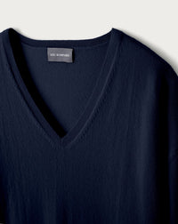 Oversized V-neck cashmere jumper - Navy