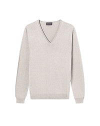 Pull col V en coton -  Latte