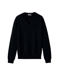 Fitted V-neck cashmere jumper - Black