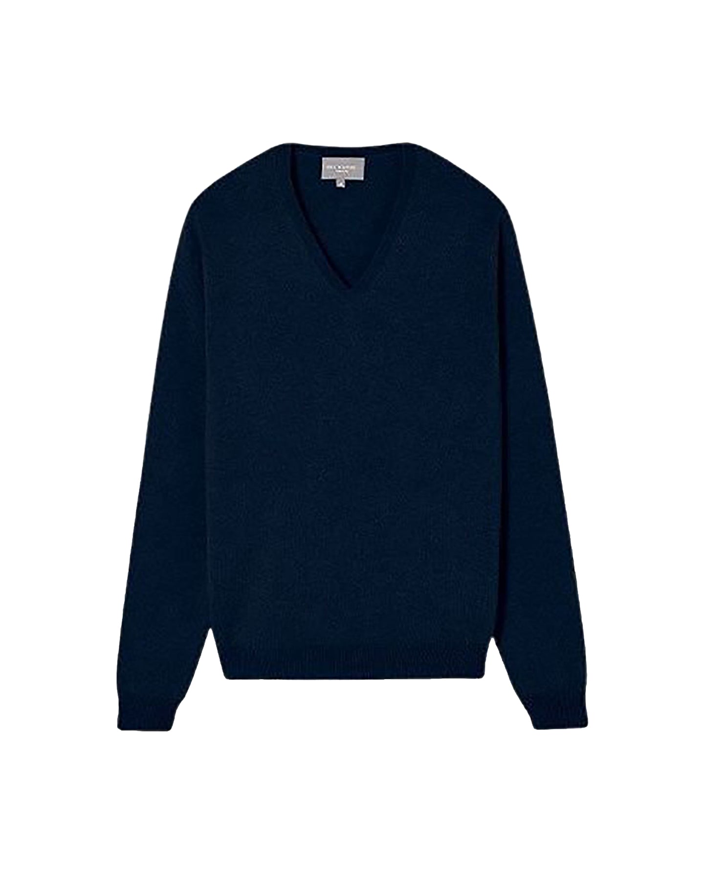 Pull col V ajusté en cachemire -  Marine