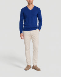 Fitted V-neck cashmere jumper - Royal