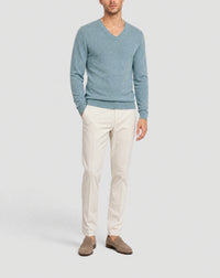 Fitted V-neck cashmere jumper - Horizon