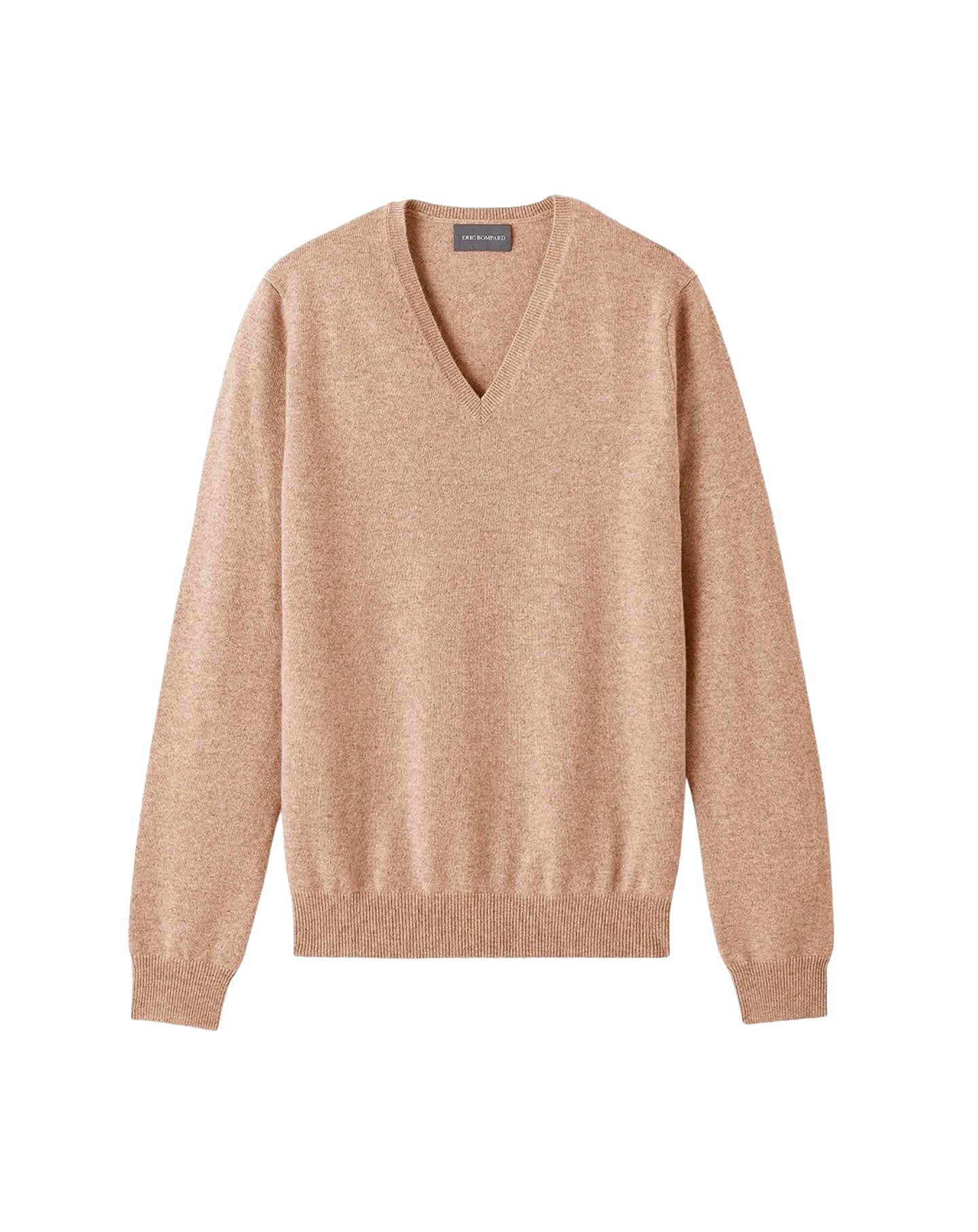 Fitted V-neck cashmere jumper - Camel
