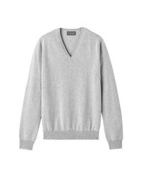 Fitted V-neck cashmere jumper - Givre