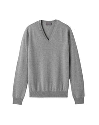 Fitted V-neck cashmere jumper - Flannel